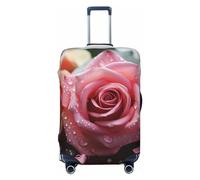 VTCTOASY Luggage Cover Love Rose Flower Petal Travel Luggage Covers Thicker Elastic Suitcase Cover Dustproof Baggage Cover Scratch-Resistant Suitcase Cover Protector Fit 18-32 Inch Luggage, Black, S