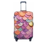 VTCTOASY Luggage Cover Mermaid scales background Travel Luggage Covers Thicker Elastic Suitcase Cover Dustproof Baggage Cover Scratch-Resistant Suitcase Cover Protector Fit 18-32 Inch Luggage, Black,