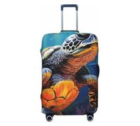VTCTOASY Luggage Cover Painted Sea Turtle Travel Luggage Covers Thicker Elastic Suitcase Cover Dustproof Baggage Cover Scratch-Resistant Suitcase Cover Protector Fit 18-32 Inch Luggage, Black, M