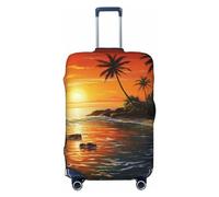 VTCTOASY Luggage Cover Palm Tree Sun Landscape Travel Luggage Covers Thicker Elastic Suitcase Cover Dustproof Baggage Cover Scratch-Resistant Suitcase Cover Protector Fit 18-32 Inch Luggage, Black, S