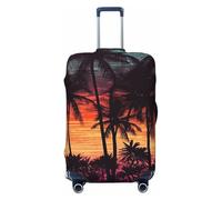 VTCTOASY Luggage Cover Palm trees at sunset Travel Luggage Covers Thicker Elastic Suitcase Cover Dustproof Baggage Cover Scratch-Resistant Suitcase Cover Protector Fit 18-32 Inch Luggage, Black, L