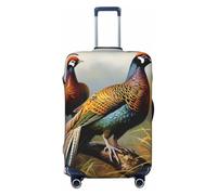 VTCTOASY Luggage Cover Pheasants Animals Travel Luggage Covers Thicker Elastic Suitcase Cover Dustproof Baggage Cover Scratch-Resistant Suitcase Cover Protector Fit 18-32 Inch Luggage, Black, L