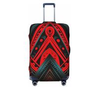 VTCTOASY Luggage Cover Red and black ethnic pattern Travel Luggage Covers Thicker Elastic Suitcase Cover Dustproof Baggage Cover Scratch-Resistant Suitcase Cover Protector Fit 18-32 Inch Luggage,