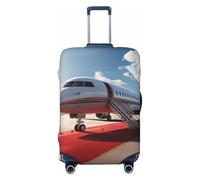 VTCTOASY Luggage Cover Red Carpet Airplane Travel Luggage Covers Thicker Elastic Suitcase Cover Dustproof Baggage Cover Scratch-Resistant Suitcase Cover Protector Fit 18-32 Inch Luggage, Black, S