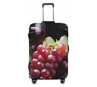 VTCTOASY Luggage Cover Red Wine Grape Travel Luggage Covers Thicker Elastic Suitcase Cover Dustproof Baggage Cover Scratch-Resistant Suitcase Cover Protector Fit 18-32 Inch Luggage, Black, L
