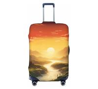 VTCTOASY Luggage Cover Rising Sun Travel Luggage Covers Thicker Elastic Suitcase Cover Dustproof Baggage Cover Scratch-Resistant Suitcase Cover Protector Fit 18-32 Inch Luggage, Black, XL