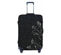 VTCTOASY Luggage Cover Tree branches and moon Travel Luggage Covers Thicker Elastic Suitcase Cover Dustproof Baggage Cover Scratch-Resistant Suitcase Cover Protector Fit 18-32 Inch Luggage, Black, XL