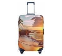 VTCTOASY Luggage Cover Tropical Beach at Sunset Travel Luggage Covers Thicker Elastic Suitcase Cover Dustproof Baggage Cover Scratch-Resistant Suitcase Cover Protector Fit 18-32 Inch Luggage, Black, S