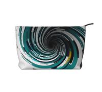 VTCTOASY Makeup Bag for Women Abstract Circle Swirl Cosmetic Bag Large Capacity Portable Makeup Organizer Bags Corduroy Travel Toiletry Bag Cute Aesthetic Zipper Makeup Pouch, Abstract Circle Swirl,