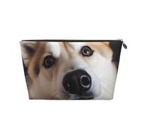 VTCTOASY Makeup Bag for Women Animal dog photo Travel Cosmetic Bag Large Capacity Portable Makeup Organizer Bags PU Leather Waterproof Toiletry Bag Cute Aesthetic Zipper Makeup Pouch, Gold, One Size