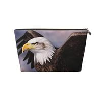 VTCTOASY Makeup Bag for Women Bald eagle Travel Cosmetic Bag Large Capacity Portable Makeup Organizer Bags PU Leather Waterproof Toiletry Bag Cute Aesthetic Zipper Makeup Pouch, Gold, One Size