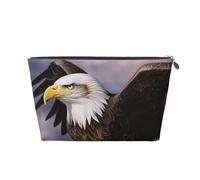 VTCTOASY Makeup Bag for Women Bald eagle Travel Cosmetic Bag Large Capacity Portable Makeup Organizer Bags PU Leather Waterproof Toiletry Bag Cute Aesthetic Zipper Makeup Pouch, Silver, One Size