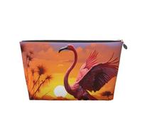 VTCTOASY Makeup Bag for Women Flamingo Sunset Travel Cosmetic Bag Large Capacity Portable Makeup Organizer Bags PU Leather Waterproof Toiletry Bag Cute Aesthetic Zipper Makeup Pouch, Silver, One Size