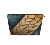 VTCTOASY Makeup Bag for Women Geometric patterns Travel Cosmetic Bag Large Capacity Portable Makeup Organizer Bags PU Leather Waterproof Toiletry Bag Cute Aesthetic Zipper Makeup Pouch, Silver, One