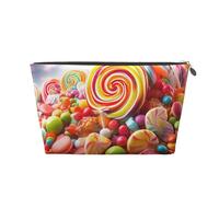 VTCTOASY Makeup Bag for Women Rainbow Candy Travel Cosmetic Bag Large Capacity Portable Makeup Organizer Bags PU Leather Waterproof Toiletry Bag Cute Aesthetic Zipper Makeup Pouch, Silver, One Size