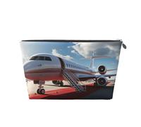 VTCTOASY Makeup Bag for Women Red Carpet Airplane Travel Cosmetic Bag Large Capacity Portable Makeup Organizer Bags PU Leather Waterproof Toiletry Bag Cute Aesthetic Zipper Makeup Pouch, Silver, One