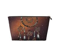 VTCTOASY Makeup Bag for Women Star Dream Catcher Travel Cosmetic Bag Large Capacity Portable Makeup Organizer Bags PU Leather Waterproof Toiletry Bag Cute Aesthetic Zipper Makeup Pouch, Gold, One Size