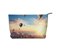 VTCTOASY Makeup Bag for Women Train Cosmetic Bag Large Capacity Portable Makeup Organizer Bags Corduroy Travel Toiletry Bag Cute Aesthetic Zipper Makeup Pouch, Tour Of The Balloon, One Size