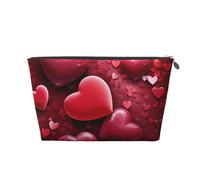 VTCTOASY Makeup Bag for Women Valentines Love Hearts Travel Cosmetic Bag Large Capacity Portable Makeup Organizer Bags PU Leather Waterproof Toiletry Bag Cute Aesthetic Zipper Makeup Pouch, Silver,