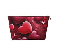 VTCTOASY Makeup Bag for Women Valentines Love Hearts Travel Cosmetic Bag Large Capacity Portable Makeup Organizer Bags PU Leather Waterproof Toiletry Bag Cute Aesthetic Zipper Makeup Pouch, Gold, One