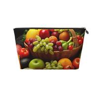 VTCTOASY Makeup Bag for Women variety fresh vegetables fruits Travel Cosmetic Bag Large Capacity Portable Makeup Organizer Bags PU Leather Waterproof Toiletry Bag Cute Aesthetic Zipper Makeup Pouch,