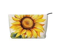 VTCTOASY Makeup Bag for Women Waterfalls on Krka River Cosmetic Bag Large Capacity Portable Makeup Organizer Bags Corduroy Travel Toiletry Bag Cute Aesthetic Zipper Makeup Pouch, Watercolor Sunflower,