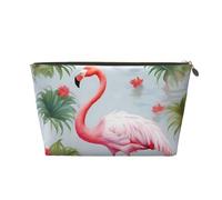 VTCTOASY Makeup Bag for Women White Flamingo Travel Cosmetic Bag Large Capacity Portable Makeup Organizer Bags PU Leather Waterproof Toiletry Bag Cute Aesthetic Zipper Makeup Pouch, Gold, One Size