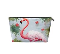 VTCTOASY Makeup Bag for Women White Flamingo Travel Cosmetic Bag Large Capacity Portable Makeup Organizer Bags PU Leather Waterproof Toiletry Bag Cute Aesthetic Zipper Makeup Pouch, Silver, One Size