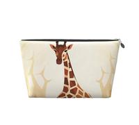 VTCTOASY Makeup Bag for Women Wild Animal Giraffe Pattern Travel Cosmetic Bag Large Capacity Portable Makeup Organizer Bags PU Leather Waterproof Toiletry Bag Cute Aesthetic Zipper Makeup Pouch,
