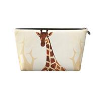 VTCTOASY Makeup Bag for Women Wild Animal Giraffe Pattern Travel Cosmetic Bag Large Capacity Portable Makeup Organizer Bags PU Leather Waterproof Toiletry Bag Cute Aesthetic Zipper Makeup Pouch, Gold,