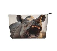 VTCTOASY Makeup Bag for Women Wild Animals Retro Farmhouse Cosmetic Bag Large Capacity Portable Makeup Organizer Bags Corduroy Travel Toiletry Bag Cute Aesthetic Zipper Makeup Pouch, Wild Animals Open