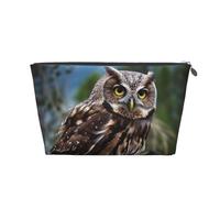 VTCTOASY Makeup Bag for Women Wild Owl Birds Travel Cosmetic Bag Large Capacity Portable Makeup Organizer Bags PU Leather Waterproof Toiletry Bag Cute Aesthetic Zipper Makeup Pouch, Silver, One Size