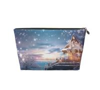 VTCTOASY Makeup Bag for Women winter party Travel Cosmetic Bag Large Capacity Portable Makeup Organizer Bags PU Leather Waterproof Toiletry Bag Cute Aesthetic Zipper Makeup Pouch, Gold, One Size
