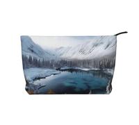 VTCTOASY Makeup Bag for Women Winter Sunrise sunset Landscape Cosmetic Bag Large Capacity Portable Makeup Organizer Bags Corduroy Travel Toiletry Bag Cute Aesthetic Zipper Makeup Pouch, Winter