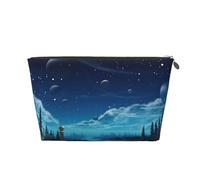 VTCTOASY Makeup Bag for Women Wonderland Travel Cosmetic Bag Large Capacity Portable Makeup Organizer Bags PU Leather Waterproof Toiletry Bag Cute Aesthetic Zipper Makeup Pouch, Silver, One Size
