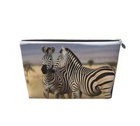 VTCTOASY Makeup Bag For Women Zebras On South Africa Travel Cosmetic Bag Large Capacity Portable Makeup Organizer Bags Pu Leather Waterproof Toiletry Bag Cute Aesthetic Zipper Makeup Pouch, Silver,