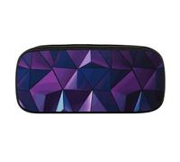 VTCTOASY Purple Geometric Pencil Case Large Capacity Pencil Pouch for Women Men Cute Aesthetic Pencil Bag Office Stationery Organizer Multifunctional Coin Pouch for Office Holiday