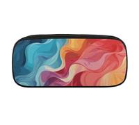 VTCTOASY Rainbow Color Abstract Illustration Pencil Case Large Capacity Pencil Pouch for Women Men Cute Aesthetic Pencil Bag Office Stationery Organizer Multifunctional Coin Pouch for Office Holiday