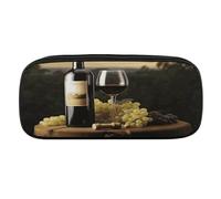VTCTOASY Red Wine Pencil Case Large Capacity Pencil Pouch for Women Men Cute Aesthetic Pencil Bag Office Stationery Organizer Multifunctional Coin Pouch for Office Holiday