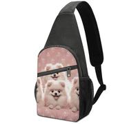 VTCTOASY Sling Bag for Women Men Crossbody Bag Small Sling Backpack Pomeranians Puppies Chest Bag Hiking Daypack, Pomeranians Puppies, One Size, Pomeranians Puppies, One Size