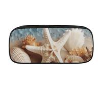 VTCTOASY Starfish Coral And Seashell Pencil Case Large Capacity Pencil Pouch for Women Men Cute Aesthetic Pencil Bag Office Stationery Organizer Multifunctional Coin Pouch for Office Holiday