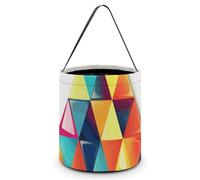 VTCTOASY Trick Or Treat Bags Halloween Tote Bag Halloween Candy Buckets Colorful Triangle Gift Bags Candy Bags for Halloween, Colorful Triangle, One Size, Colorful Triangle, One Size