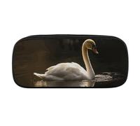 VTCTOASY White Swan Swimming Pencil Case Large Capacity Pencil Pouch for Women Men Cute Aesthetic Pencil Bag Office Stationery Organizer Multifunctional Coin Pouch for Office Holiday