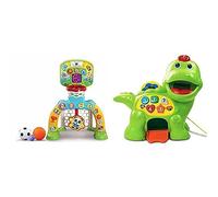 VTech 3-in-1 Sports Centre, Baby Interactive Toy , Suitable for Babies from 12 to 36 Months (Yellow/Blue) & Baby Feed Me Dino | Musical Baby Toy Suitable From 1, 2, 3 Year Olds Boys & Girls