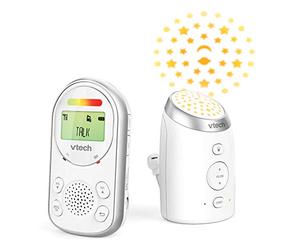 VTech AM706-1W Baby Monitor with Long Range, up to 1,000ft, Clear Sound, 2-Way Audio Talk, Vibrating Sound Alert, Glow-on-Ceiling Night Light