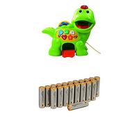 VTech Baby 157703 Feed Me Dino Toy - Green with Amazon Basics Batteries