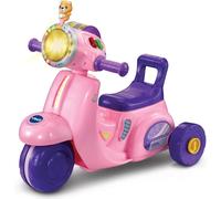 VTech Baby 2-in-1 Ride & Balance Scooter, Pink, Balance Bike Mode & Trike Mode, Light-up Headlight, Songs, Road Safety Phrases & Scooter Sounds, Toy for Toddler 12, 18, 24 months +, English version