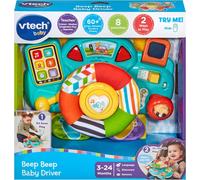 VTech Baby Beep Beep Baby Driver, Steering Wheel Toy with Activities, Songs & Phrases, 6 Interactive Buttons, Manipulative Features & Textures, for Babies 3, 6, 9, 12, 24 months +, English Version
