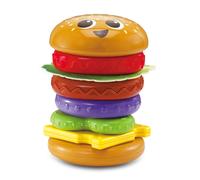 VTech Baby Build-a-Burger, Stacking and Sorting Toy with 6 Food Pieces, Shape Sorting, Stacking Play, Matching, Spinning and Colours, Gift for Babies