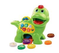 VTech Baby Feed Me Dino | Musical Baby Toy with Numbers, Counting Music & Shapes | Interactive Light Up Toy Suitable From 1, 2, 3 Year Olds Boys & Girls, Green, 27 x 12.3 x 26 cm